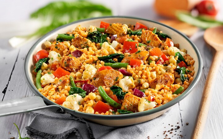 Poêlée aux légumes-poulet ‘indian curry‘ (Numéro d’article 10710)