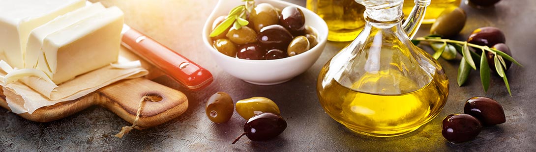 Image: beurre, huile d'olive, olives
